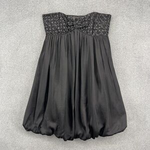 Laundry by Shelli Segal Dress‎ Womens 4 Black Silk Strapless Beaded Formal Gown